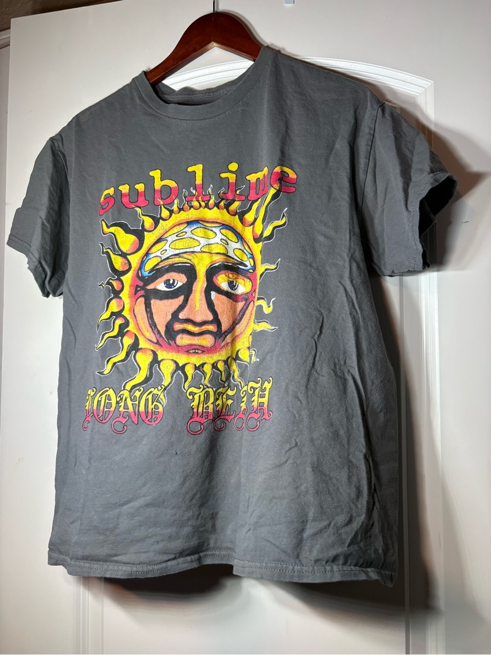 Sublime Long Beach Sun Graphic Short Sleeve Tee - Gray/Yellow